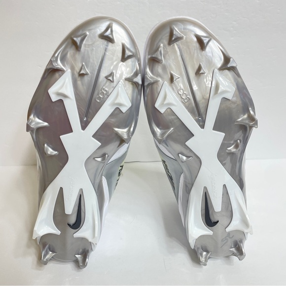 Nike Alpha Menace 4 Pro Football Cleats FD7037-100 White Metallic Silver - Picture 5 of 6